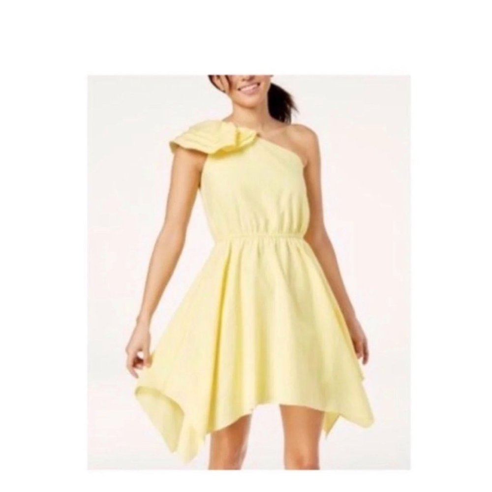 The Edit Gingham One-Shoulder Sun Dress XS